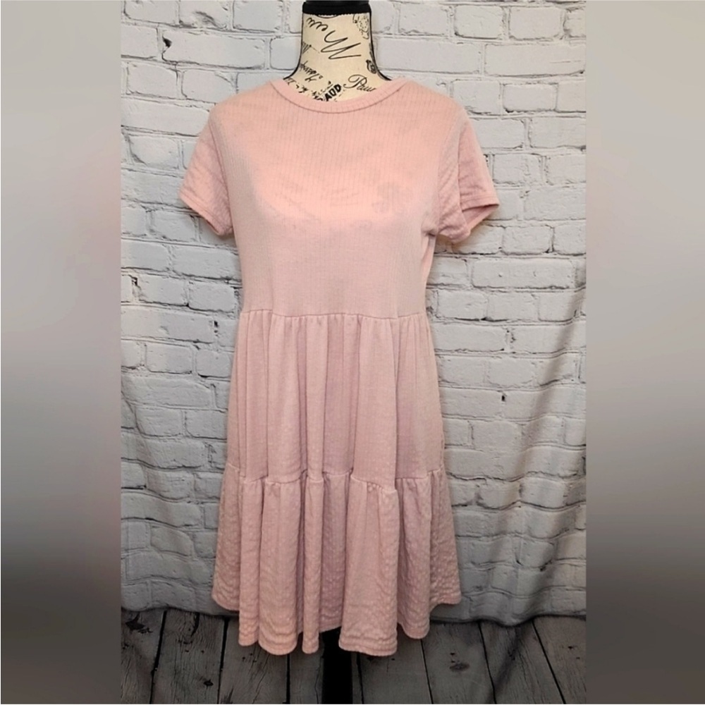 See You Monday Pink Cotton Ruffle Midi Dress - XL